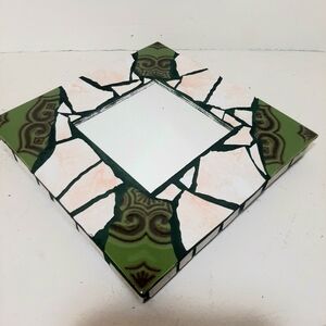 Green and White Mosaic Wall Mirror.Toronto Artist.